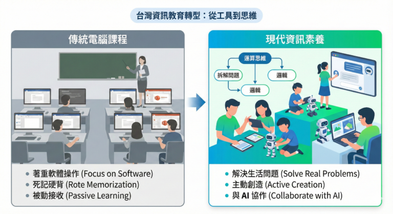 台灣資訊教育的現況與轉折