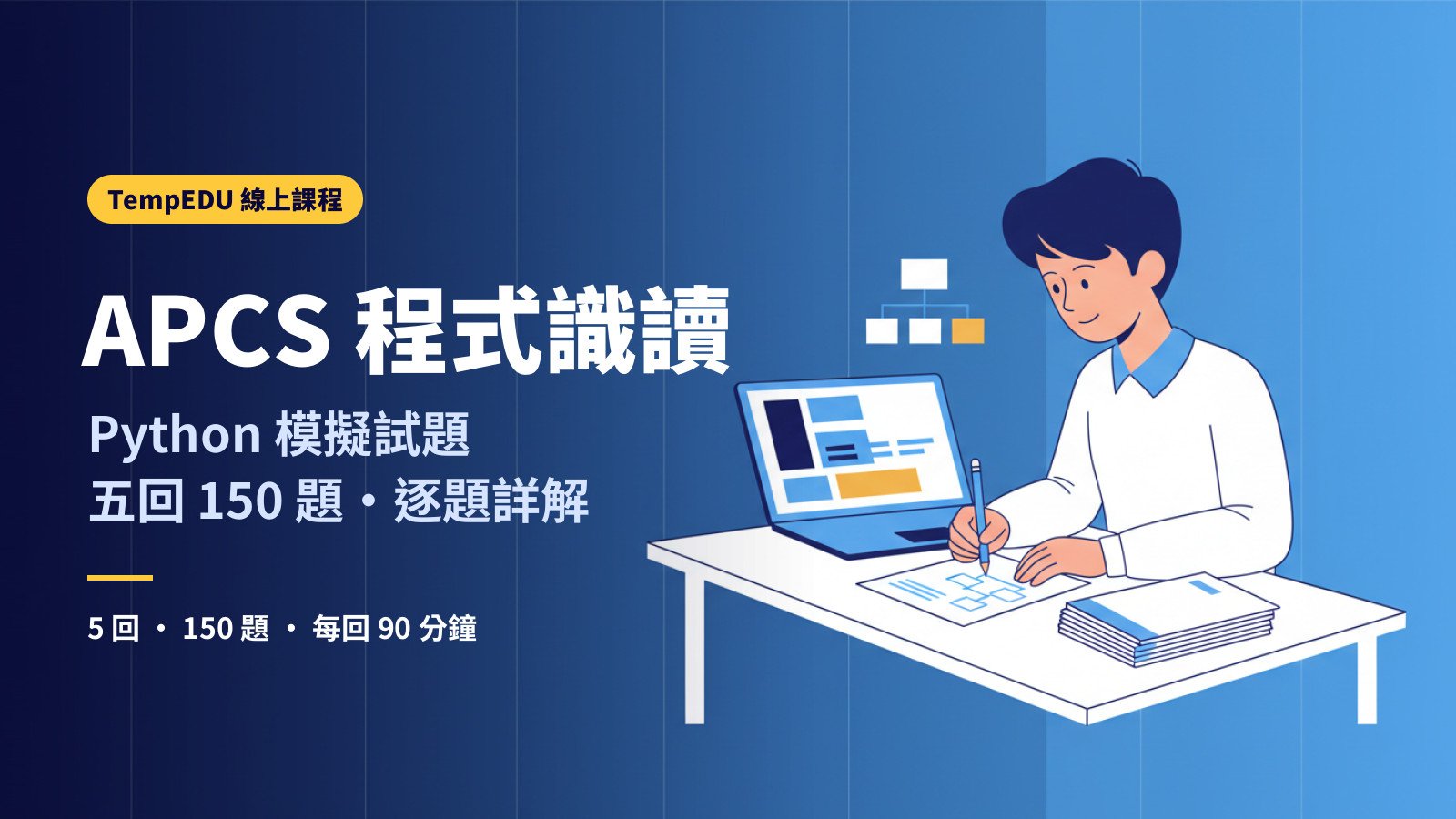 APCS 程式識讀 Python 模擬試題：五回 150 題逐題詳解